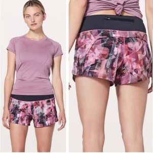 Lululemon shorts Run Times II size 6 Sundazed multi pink